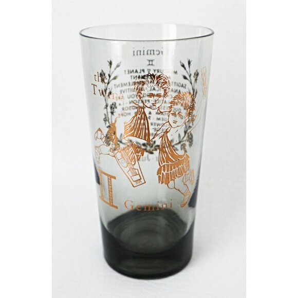 Vintage Horoscope Gemini Bar Cocktail Drinking Glass Highball Tumbler - Picture 3 of 5